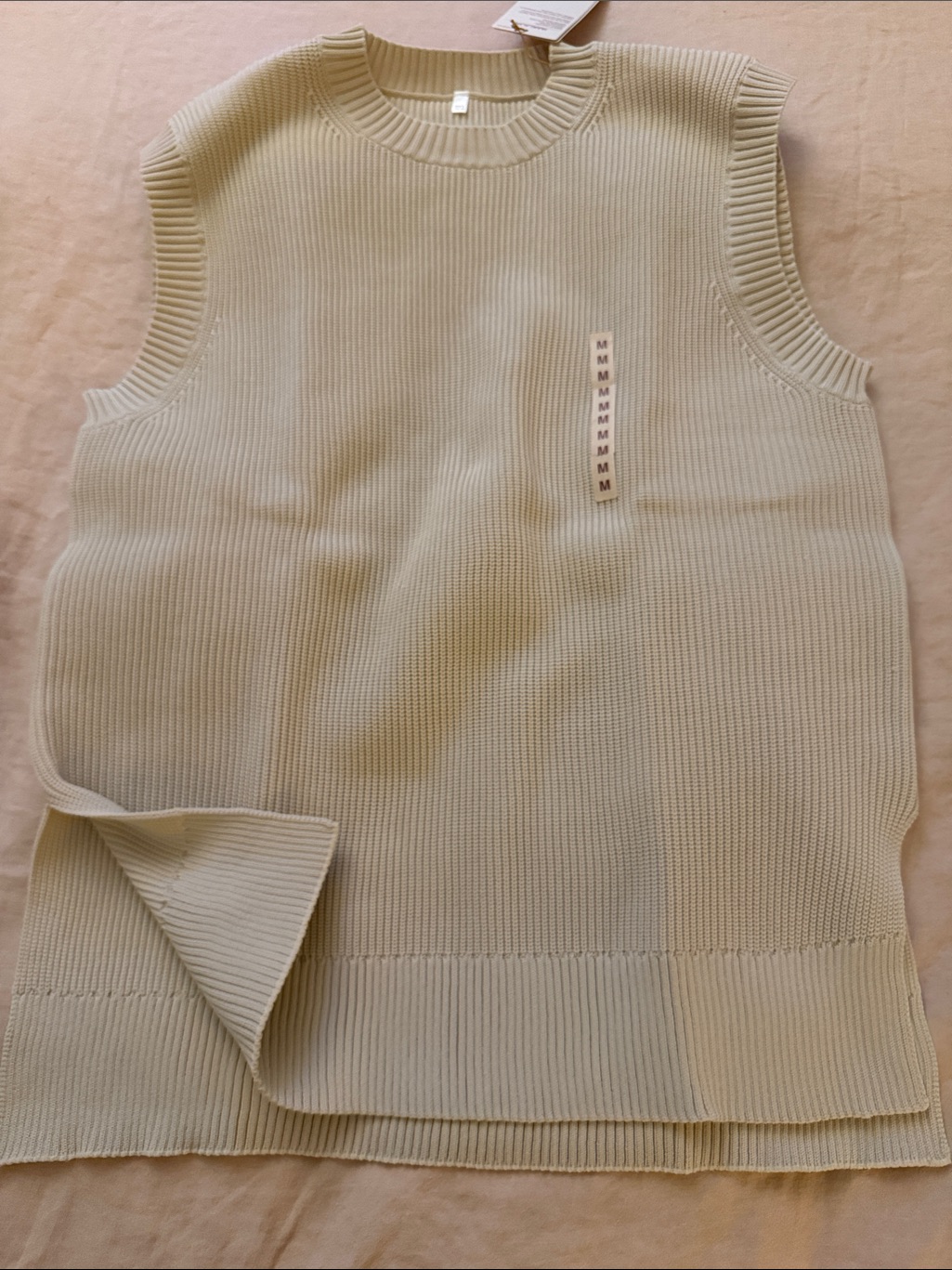 Muji Women’s Crewneck Knit Vest Sweater - Light Cream Size M — image 4 of 8